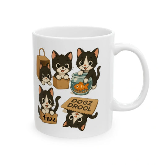 Kittens Rule Dogz Drool: Kittens and Coffee Lover's 11oz Mug