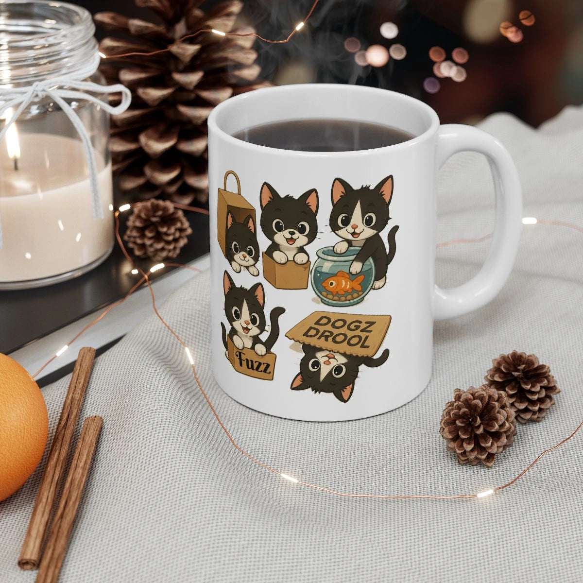 Kittens Rule Dogz Drool: Kittens and Coffee Lover's 11oz Mug