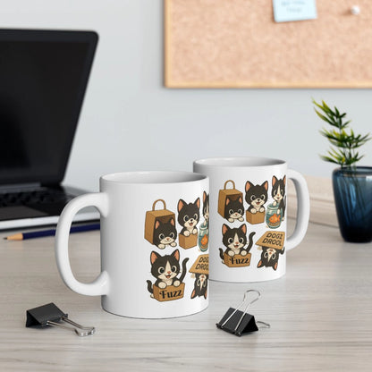 Kittens Rule Dogz Drool: Kittens and Coffee Lover's 11oz Mug
