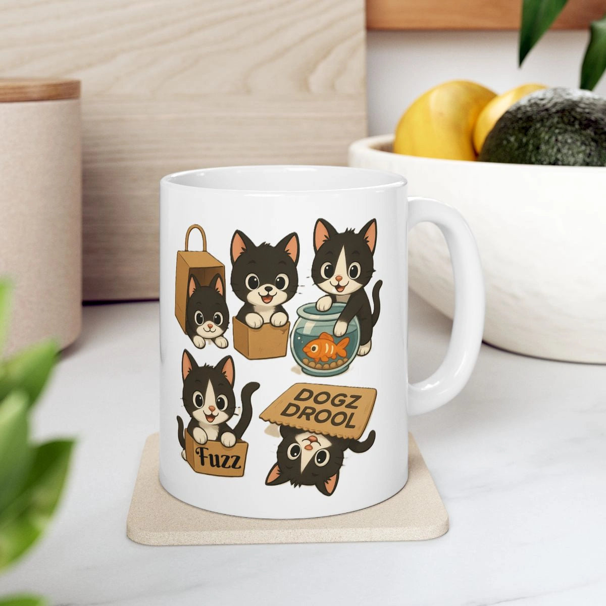 Kittens Rule Dogz Drool: Kittens and Coffee Lover's 11oz Mug