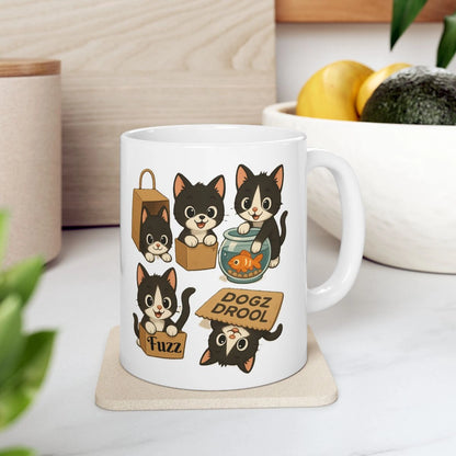 Kittens Rule Dogz Drool: Kittens and Coffee Lover's 11oz Mug
