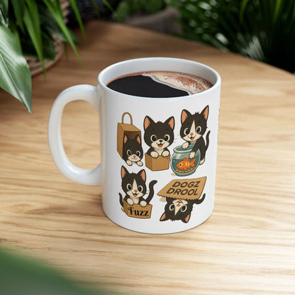 Kittens Rule Dogz Drool: Kittens and Coffee Lover's 11oz Mug