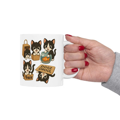 Kittens Rule Dogz Drool: Kittens and Coffee Lover's 11oz Mug