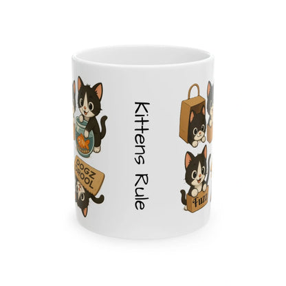 Kittens Rule Dogz Drool: Kittens and Coffee Lover's 11oz Mug